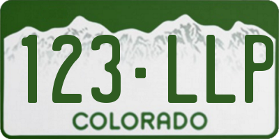 CO license plate 123LLP