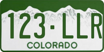 CO license plate 123LLR