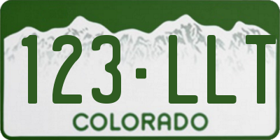 CO license plate 123LLT