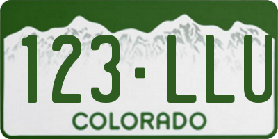 CO license plate 123LLU