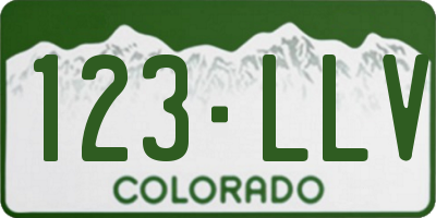 CO license plate 123LLV