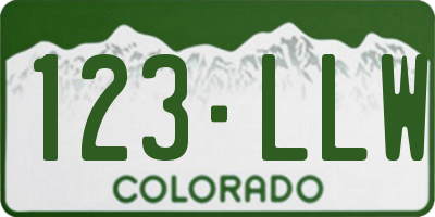 CO license plate 123LLW