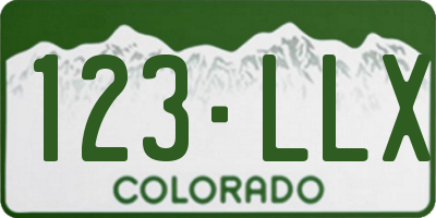 CO license plate 123LLX