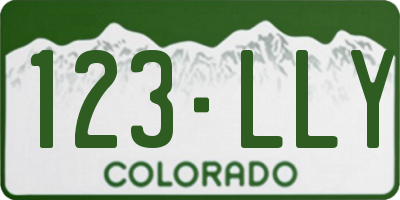 CO license plate 123LLY