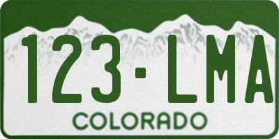 CO license plate 123LMA