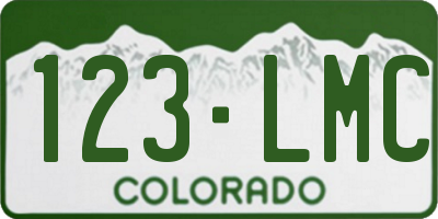 CO license plate 123LMC