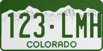 CO license plate 123LMH