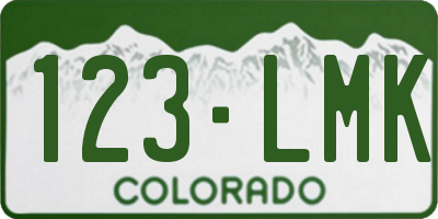 CO license plate 123LMK