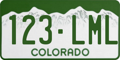 CO license plate 123LML