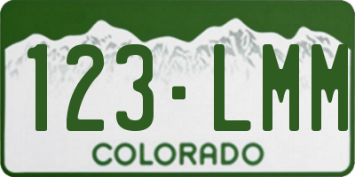 CO license plate 123LMM