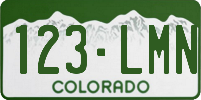 CO license plate 123LMN