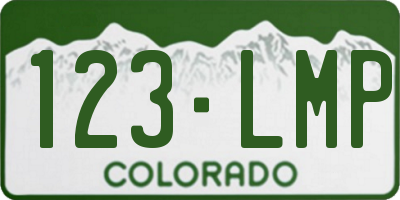 CO license plate 123LMP