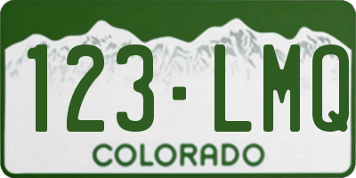 CO license plate 123LMQ