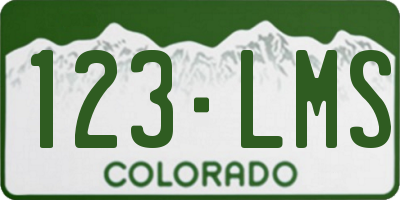 CO license plate 123LMS