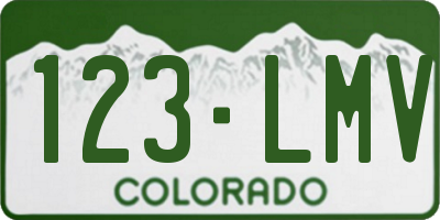 CO license plate 123LMV