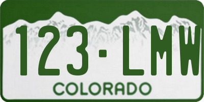 CO license plate 123LMW