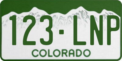 CO license plate 123LNP