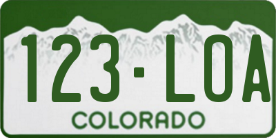 CO license plate 123LOA