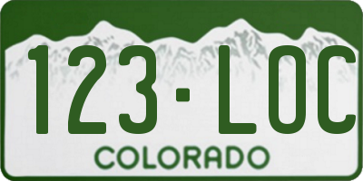 CO license plate 123LOC