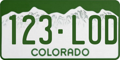 CO license plate 123LOD