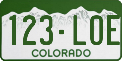 CO license plate 123LOE