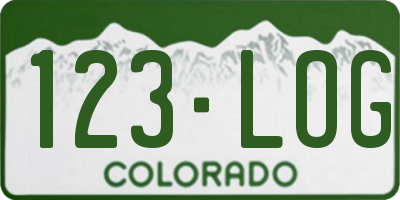 CO license plate 123LOG