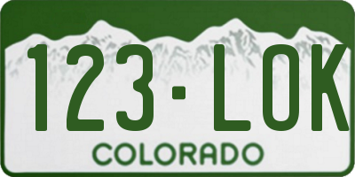 CO license plate 123LOK