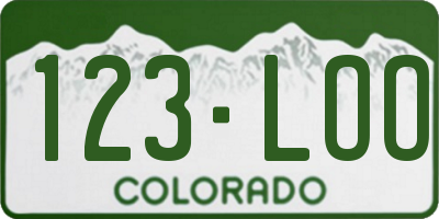 CO license plate 123LOO
