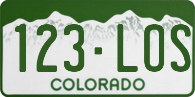 CO license plate 123LOS