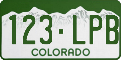 CO license plate 123LPB