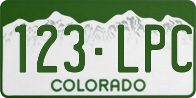 CO license plate 123LPC