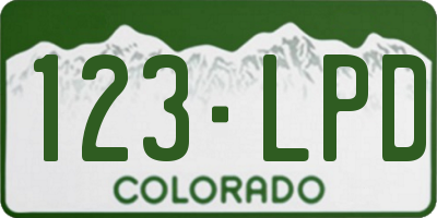 CO license plate 123LPD