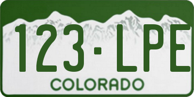 CO license plate 123LPE