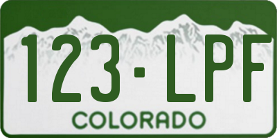 CO license plate 123LPF