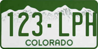 CO license plate 123LPH