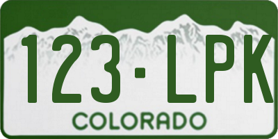 CO license plate 123LPK