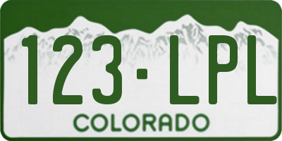 CO license plate 123LPL