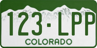 CO license plate 123LPP
