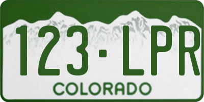 CO license plate 123LPR