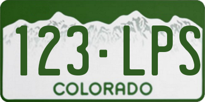 CO license plate 123LPS