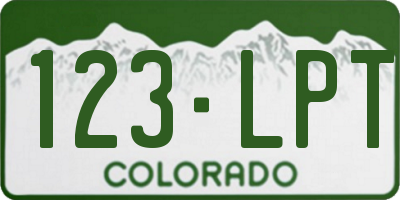 CO license plate 123LPT