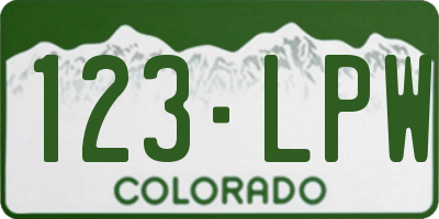 CO license plate 123LPW