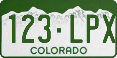 CO license plate 123LPX