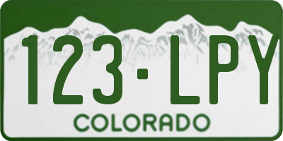 CO license plate 123LPY