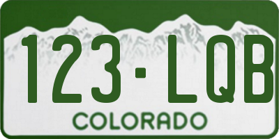 CO license plate 123LQB