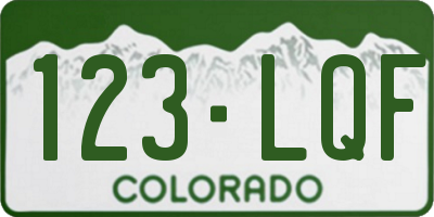 CO license plate 123LQF