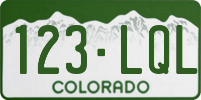 CO license plate 123LQL