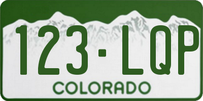 CO license plate 123LQP