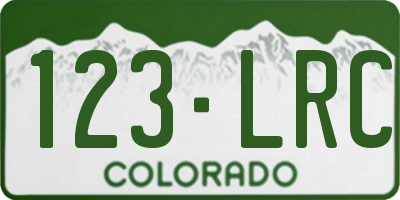 CO license plate 123LRC