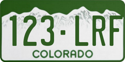 CO license plate 123LRF